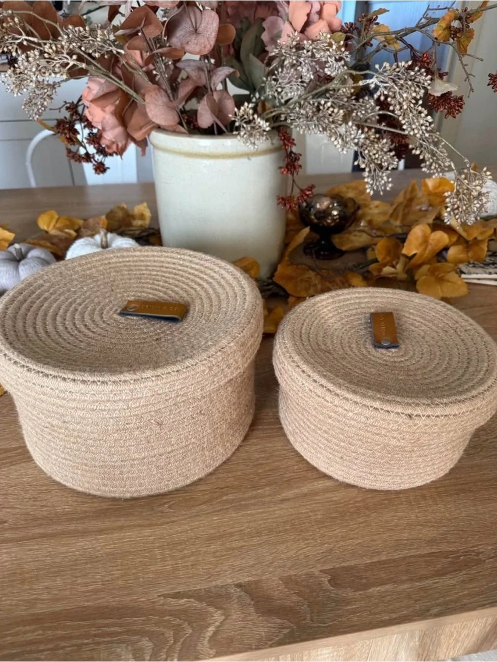 Neutral Woven Storage Boxes - Set of 2
